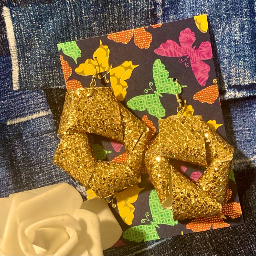 Golden donut earrings